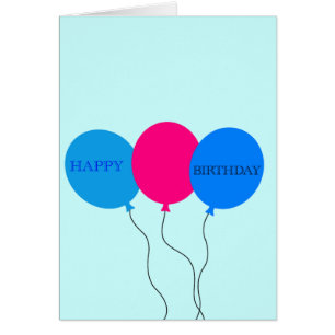 Grattis på födelsedagen-ballonger hälsningskort