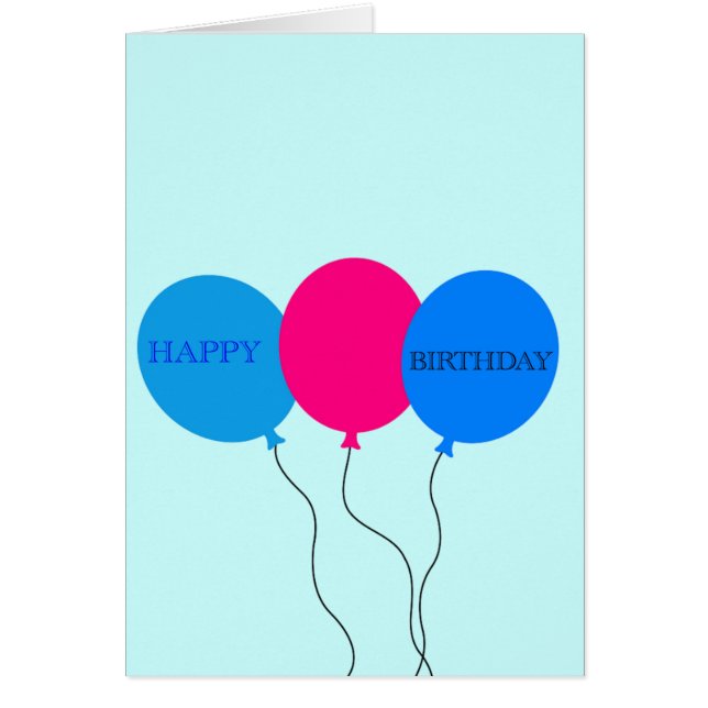 Grattis på födelsedagen-ballonger hälsningskort (Framsidan)