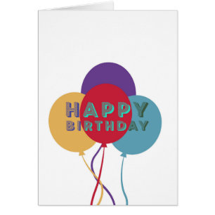 Grattis på födelsedagen-ballonger hälsningskort