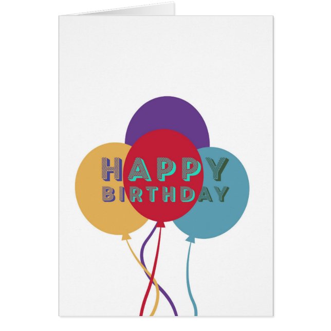 Grattis på födelsedagen-ballonger hälsningskort (Framsidan)