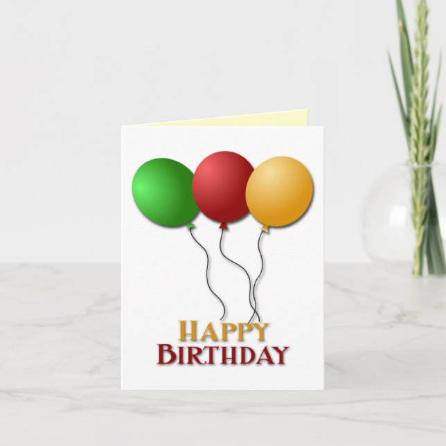 Grattis på födelsedagen-ballonger kort (Framsida)