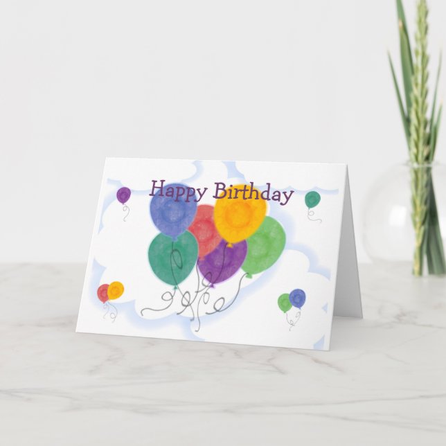 Grattis på födelsedagen-ballonger kort (Framsida)