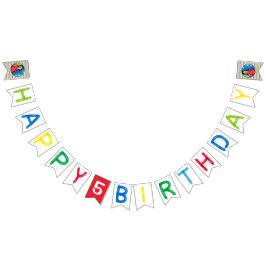 Grattis på födelsedagen-ballonger med foto vimplar