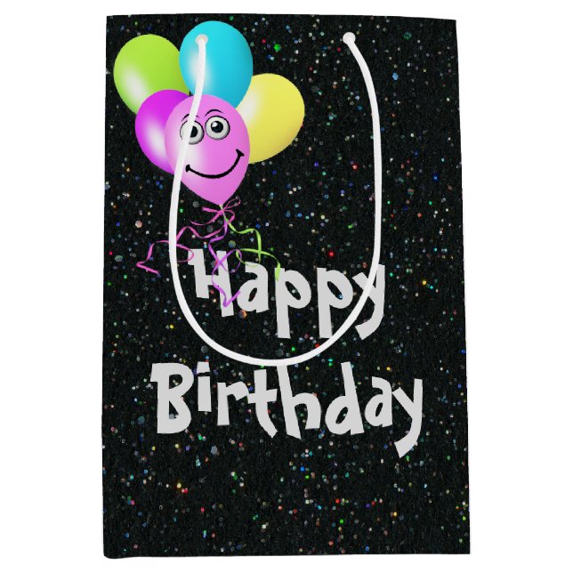Grattis på födelsedagen-ballonger på Glitter (Framsidan)