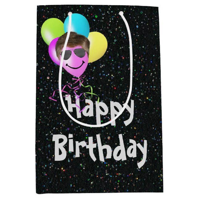 Grattis på födelsedagen-ballonger på Glitter (Framsidan)
