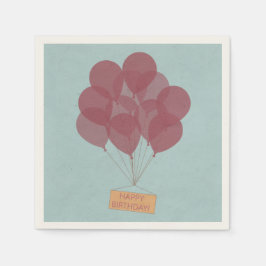 Grattis på födelsedagen-ballonger pappersservett