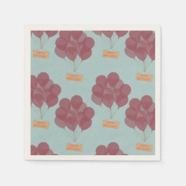 Grattis på födelsedagen-ballonger pappersservett
