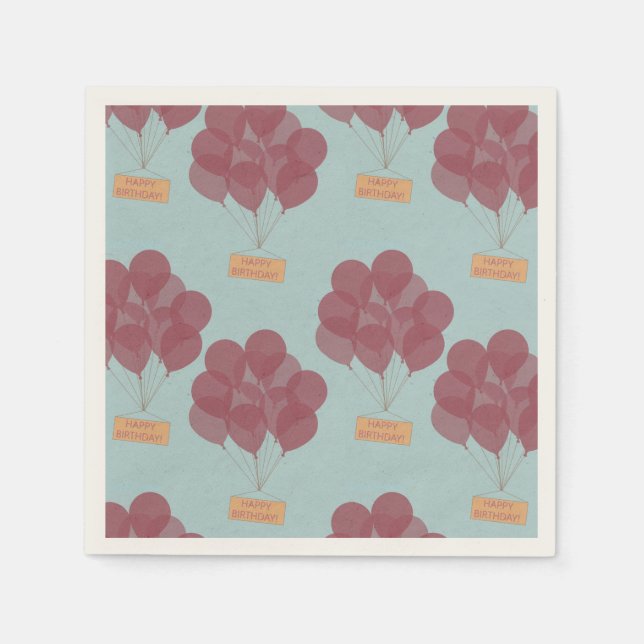 Grattis på födelsedagen-ballonger pappersservett (Framsidan)