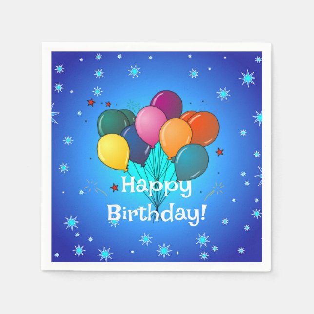 Grattis på födelsedagen-ballonger pappersservett (Framsidan)