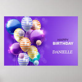 Grattis på födelsedagen-ballonger poster