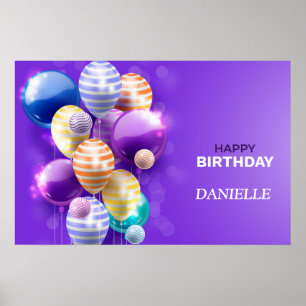 Grattis på födelsedagen-ballonger poster