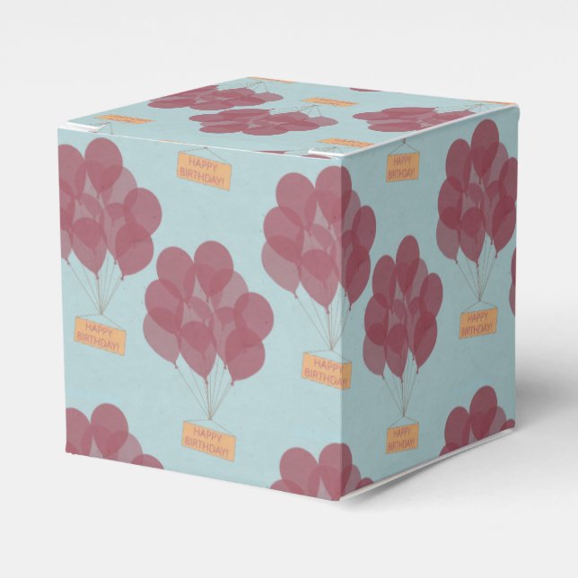 Grattis på födelsedagen-ballonger presentaskar (Framsidan Sidan)