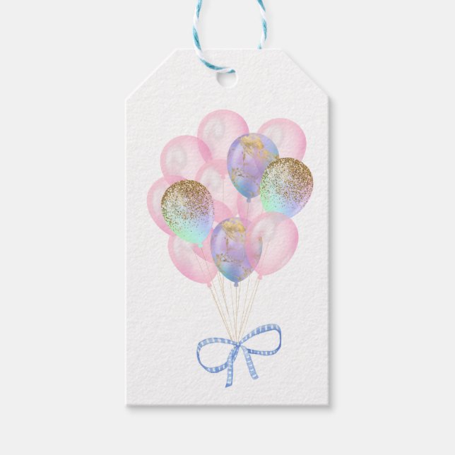 Grattis på födelsedagen-ballonger presentetikett (Framsidan)