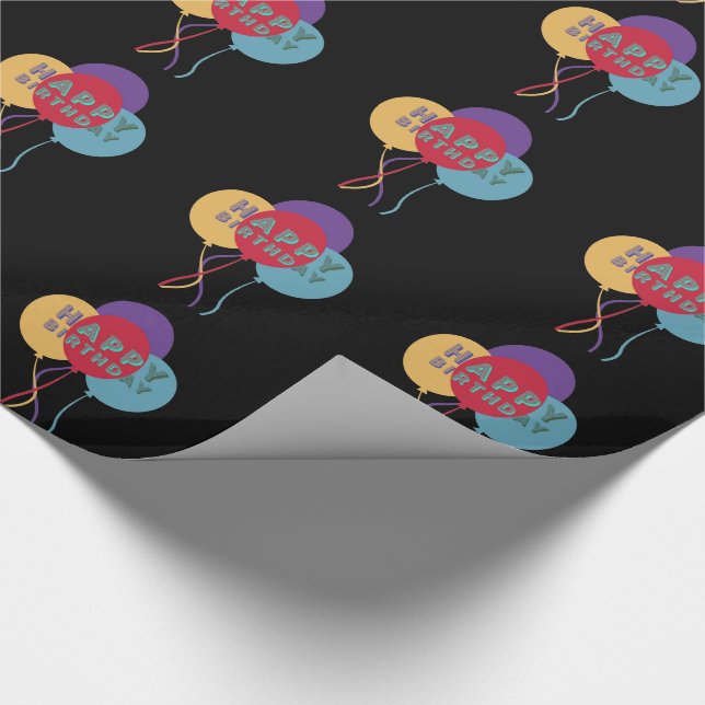 Grattis på födelsedagen-ballonger presentpapper (Hörn)