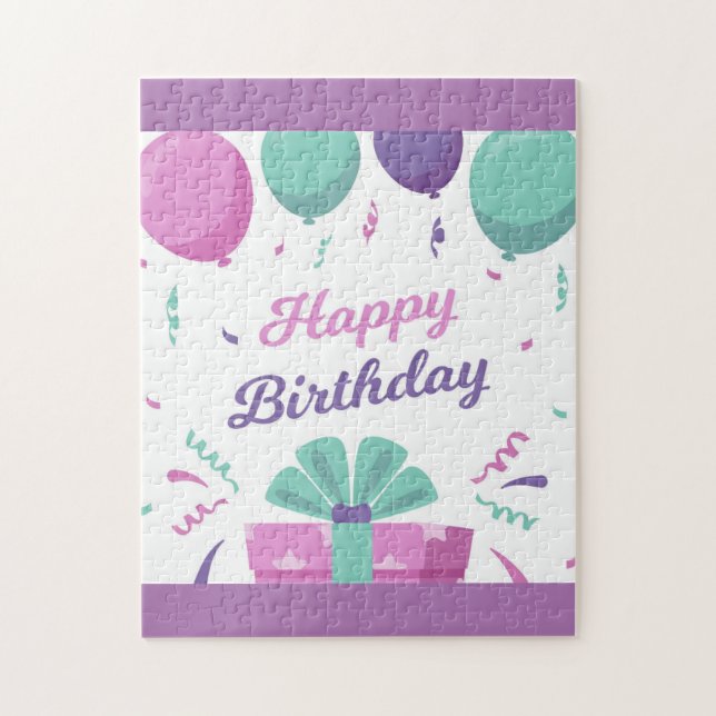 Grattis på födelsedagen-ballonger pussel (Vertikal)