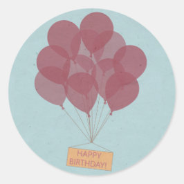 Grattis på födelsedagen-ballonger runt klistermärke