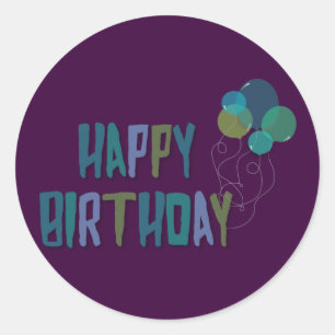 Grattis på födelsedagen-ballonger runt klistermärke