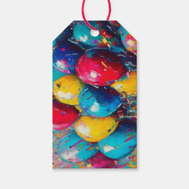 Grattis på födelsedagen ballonger till och från presentetikett (Framsidan)