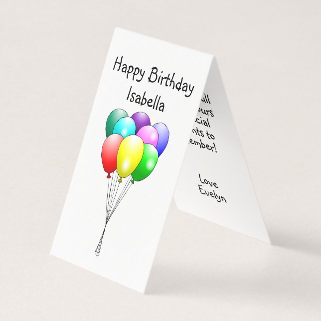 Grattis på födelsedagen Ballonger Vikad kort (Framsida)