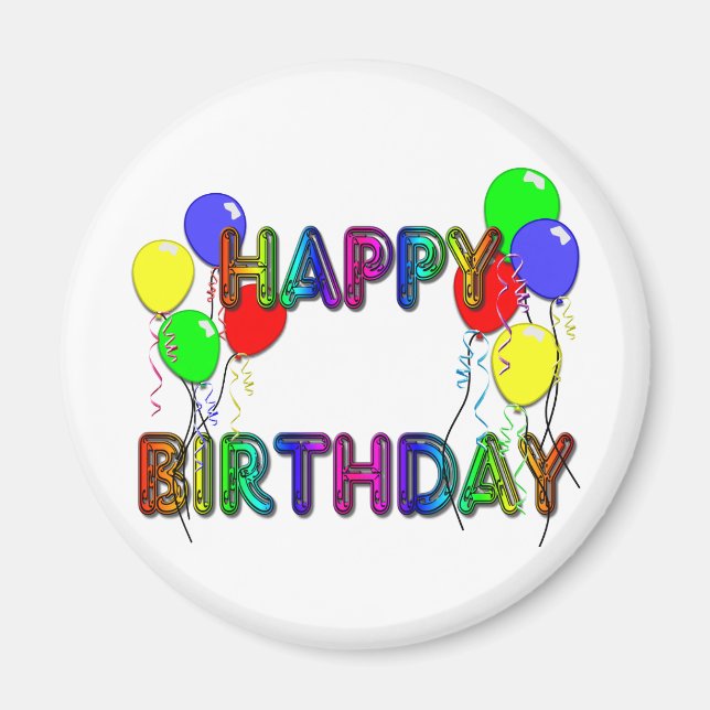 Grattis på födelsedagen Ballons D1 Magnet (Framsidan)