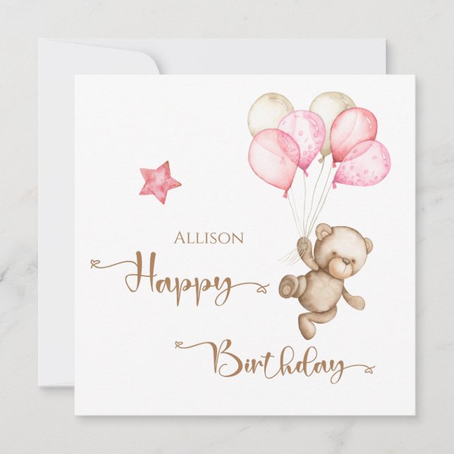 Grattis på födelsedagen Ballons Kort (Framsida)