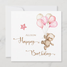 Grattis på födelsedagen Ballons Kort