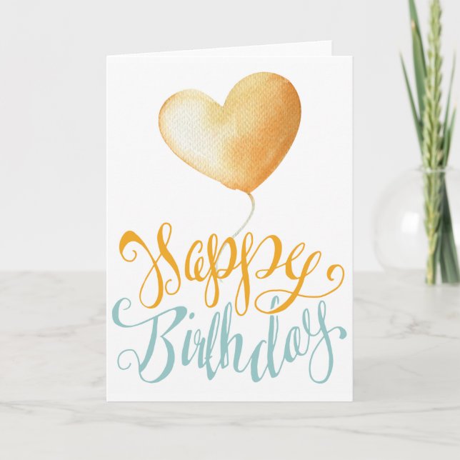 Grattis på födelsedagen Balloon Kort (Framsida)