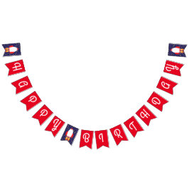 Grattis på födelsedagen-banderoll för Space Rocket Vimplar