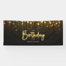 Grattis på födelsedagen Banner Black glitter