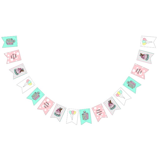 Grattis på födelsedagen Banner for Girl's Födelsed Vimplar (Alla)