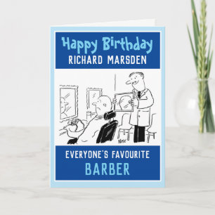Grattis på födelsedagen Barber eller Hairdresser Kort