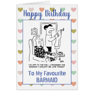 Grattis på födelsedagen Barmaid Hälsningskort