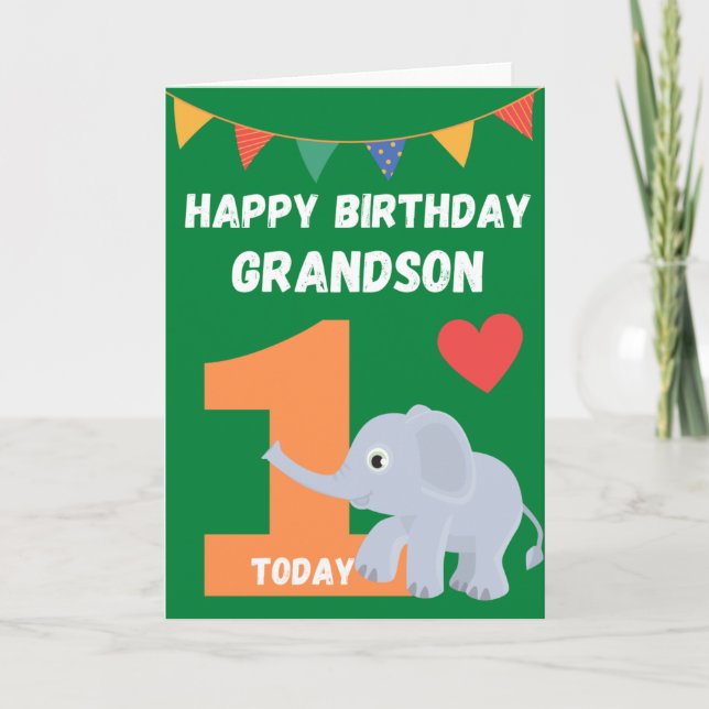 Grattis på födelsedagen barnbarn - 1 Idag Kort (Framsida)