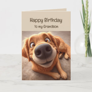 Grattis på födelsedagen barnbarn Kul Rolig Hund Kort
