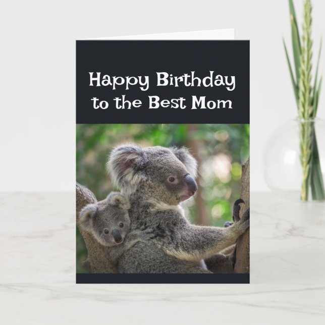 Grattis på födelsedagen Bästa mamma söta koalabjör Kort (Framsida)