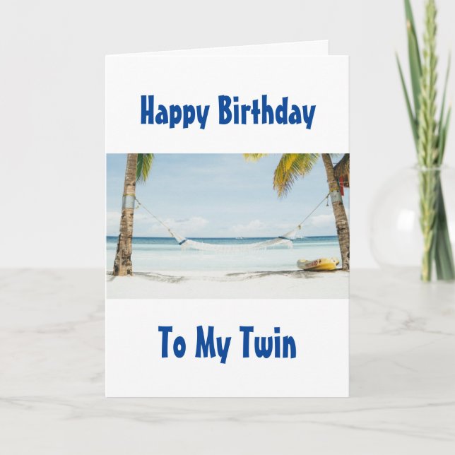 GRATTIS PÅ FÖDELSEDAGEN BEACH STIL TILL MITT "TWIN KORT (Framsida)