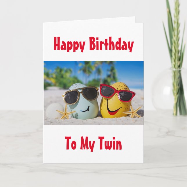 GRATTIS PÅ FÖDELSEDAGEN BEACH STIL TILL MITT "TWIN KORT (Framsida)