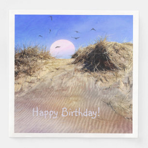 Grattis på födelsedagen Beach Sunrise Pappersservett