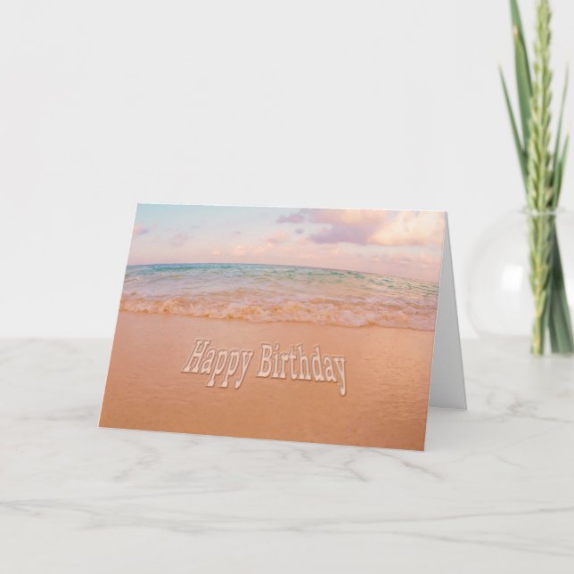 Grattis på födelsedagen Beach Waves-kort Kort (Framsida)