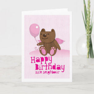 Grattis på födelsedagen Bear Nice-granne Kort