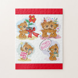 Grattis på födelsedagen Bear Pussel