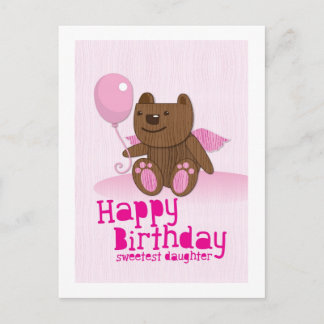 Grattis på födelsedagen Bear Sweetest Dotter! Vykort