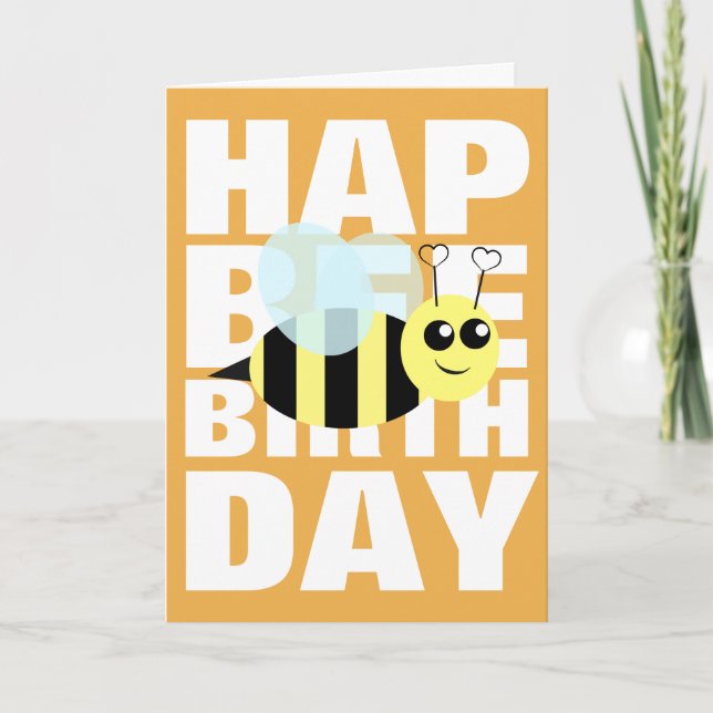 Grattis på födelsedagen Bee Kort (Framsida)