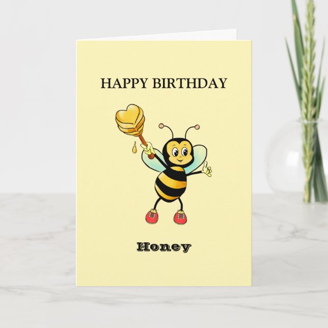 Grattis på födelsedagen Bee Kort (Framsida)