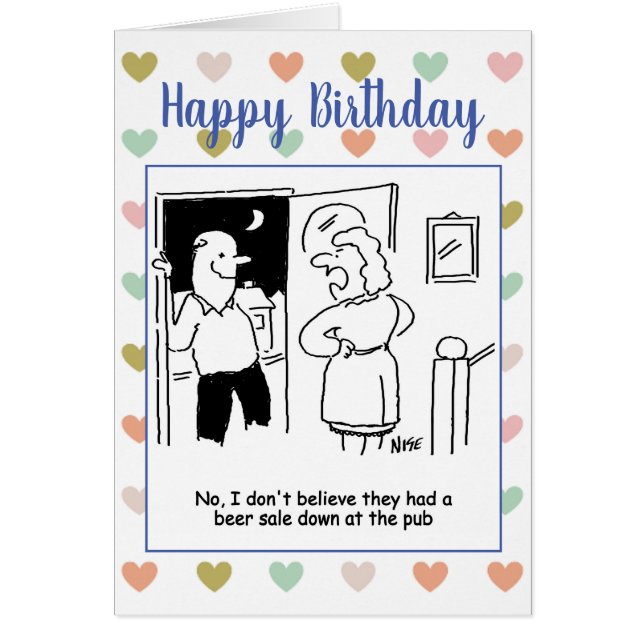 grattis på födelsedagen Beer Sale Drunk Hälsningskort (Framsidan)
