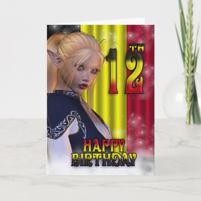 Grattis på födelsedagen belgiskt Flagga Kort (Framsida)