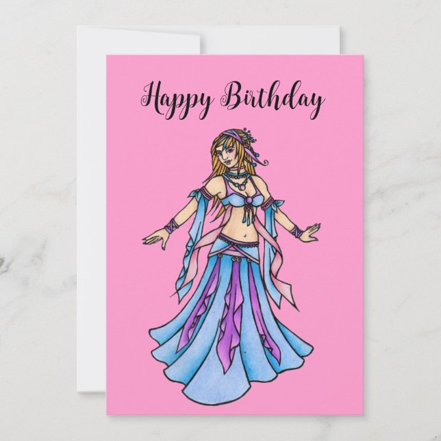 Grattis på födelsedagen Belly Dance-kort Julkort (Framsida)