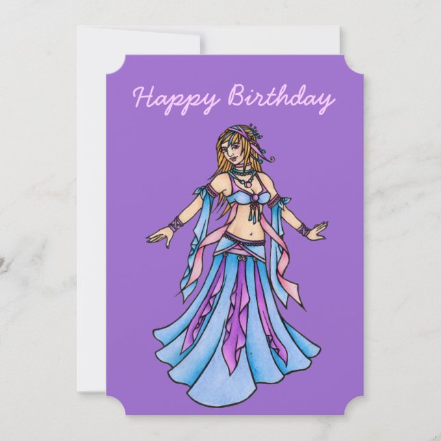 Grattis på födelsedagen Belly Dancer Card Kort (Framsida)