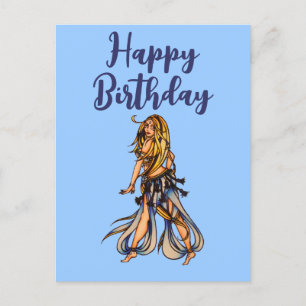 Grattis på födelsedagen Belly Dancer Greeting Card Vykort