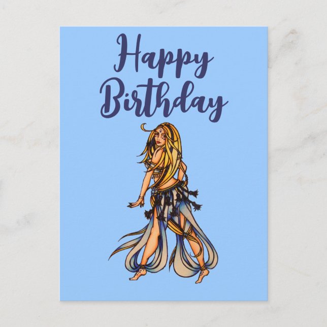 Grattis på födelsedagen Belly Dancer Greeting Card Vykort (Framsida)
